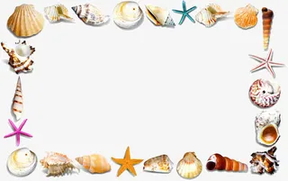 创意海的元素拼凑长方形免抠