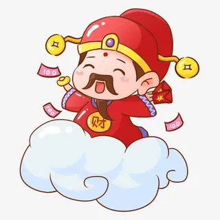 可爱财神爷标签免抠 可爱财神爷标签免抠