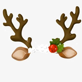 卡通鹿角鹿茸免抠