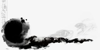 泼墨山水水墨画免抠