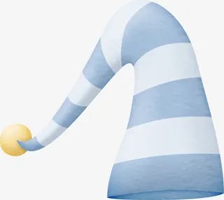 卡通蓝色睡帽免抠