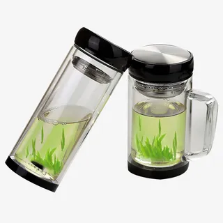 泡茶把手玻璃杯免抠