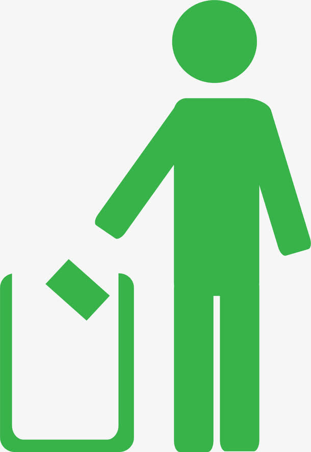 绿色垃圾免抠图标元素