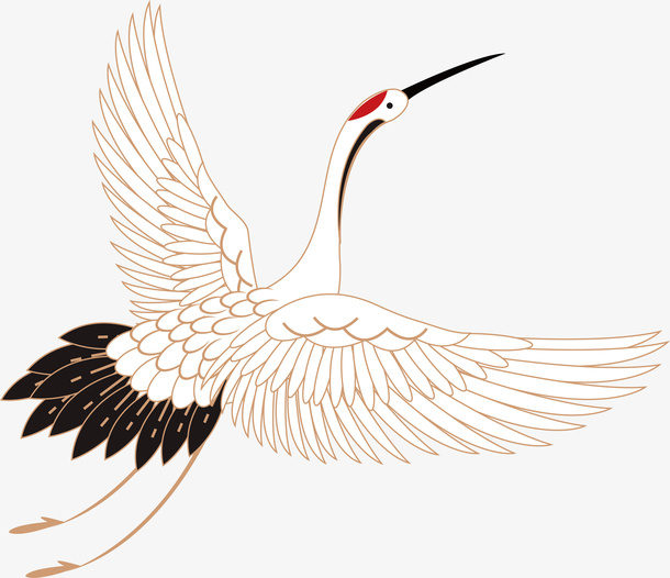 国潮仙鹤素材免抠