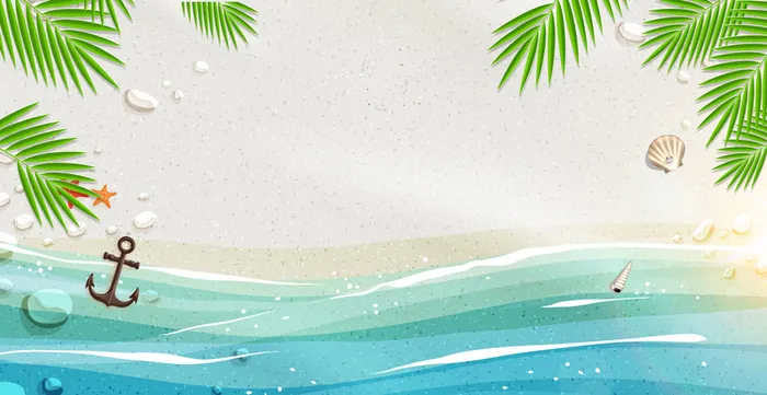夏天沙滩背景模板高清