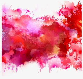 红色水彩中国风泼墨矢量免抠