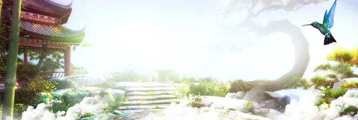 电商夏季七夕中国风简约海报banner高清