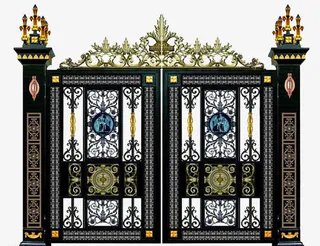 别墅花园门免抠