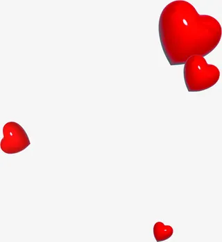 红色立体红心免抠