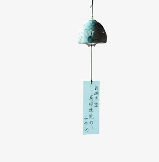 绿色清新风铃装饰图案免抠