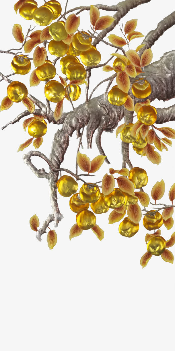 手绘树枝植物果实免抠