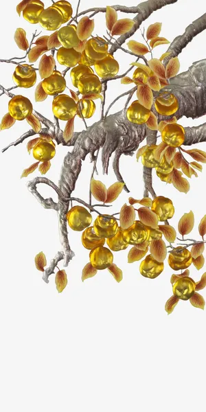 手绘树枝植物果实免抠