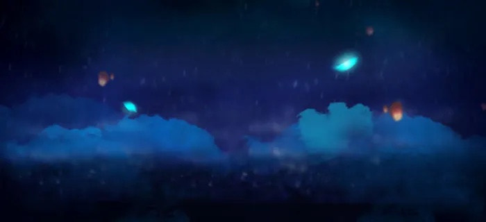 云层灯光黑夜玄幻海报背景