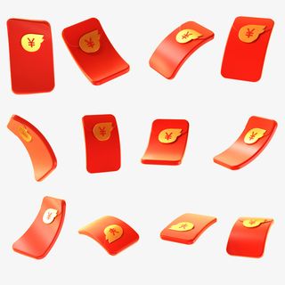 红包飘落造型高清素材免抠