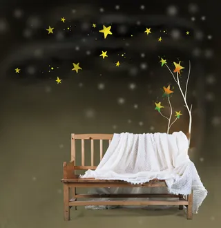 唯美木椅宝宝婴儿相册海报背景模板高清