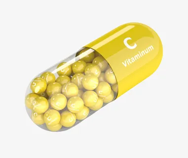 黄色治愈维他命c西药片实物免抠