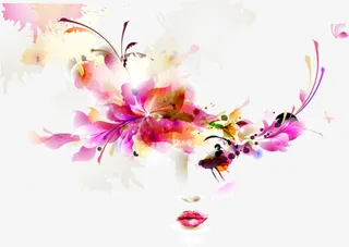 抽象彩色花瓣人物矢量素材免抠