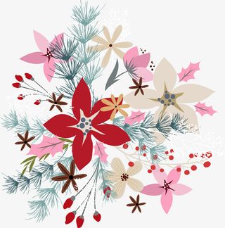 紫色浪漫花朵免抠