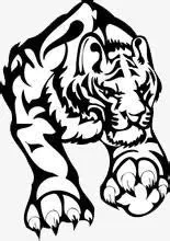 卡通黑白老虎免抠