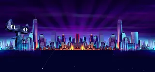 天猫城市建筑背景装饰高清