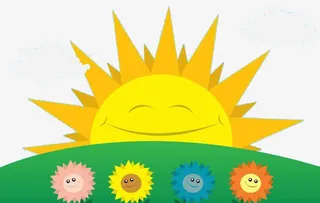 手绘太阳升起免抠