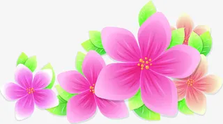 手绘创意红色的荷花效果免抠