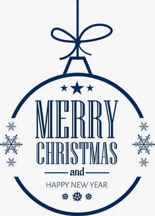 矢量手绘圣诞快乐免抠