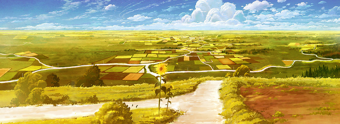 手绘田园花朵背景高清