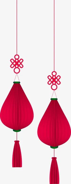 红色中国结灯笼免抠