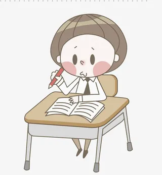 卡通做作业的女孩免抠图免抠