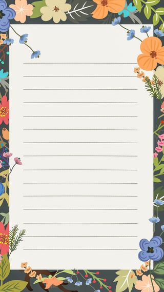 手绘花卉纸张边框H5背景高清