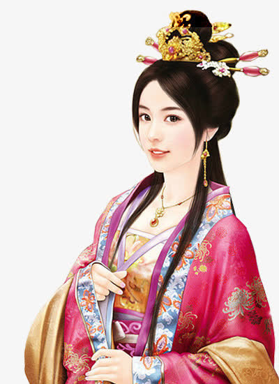 中国风古代美女妃子笑免抠