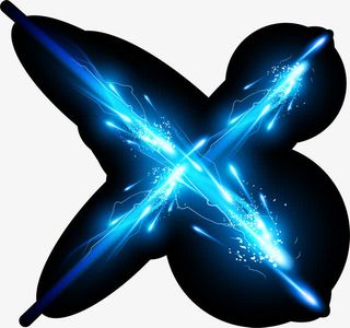 蓝色闪耀光芒免抠