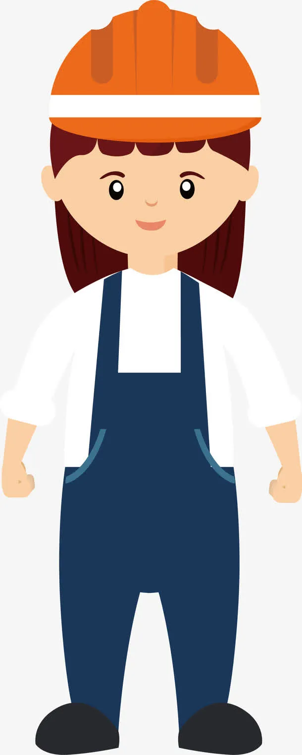 五一劳动节卡通人物女工人矢量素免抠