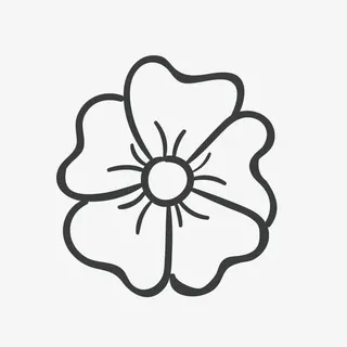 卡通简约手绘花卉免抠