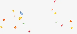 彩色金币红包漂浮装饰免抠