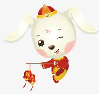 中国风挑灯笼的小狗PNG图免抠