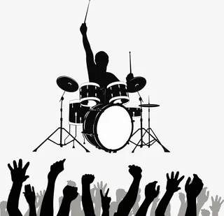 摇滚音乐节架子鼓表演免抠