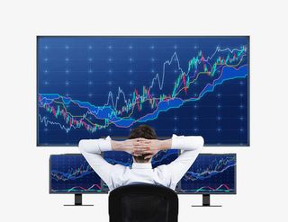 正在观看股票走势的商务人士免抠手绘/卡通卡通元素