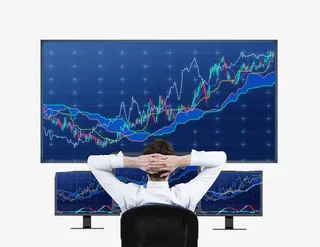 正在观看股票走势的商务人士免抠手绘/卡通卡通元素