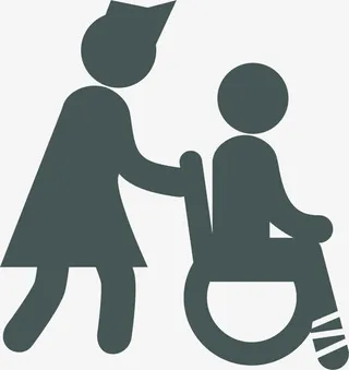 护理病人剪影卡通免抠