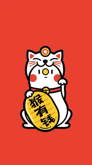 简约可爱卡通招财猫H5图高清