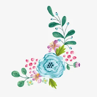 矢量卡通水彩手绘花卉边框免抠手绘/卡通卡通元素 矢量卡通水彩手绘花卉边框免抠手绘/卡通卡通元素