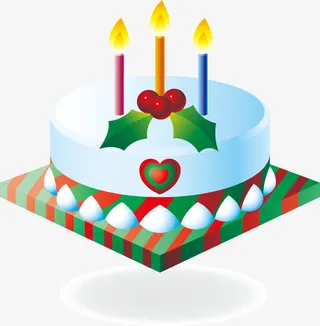 矢量3D圣诞蛋糕免抠图免抠