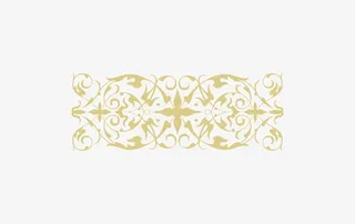 黄色中式边框花纹二免抠