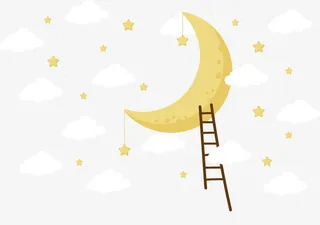 黄色卡通*月亮免抠