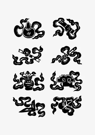 吉祥矢量藏族花纹免抠