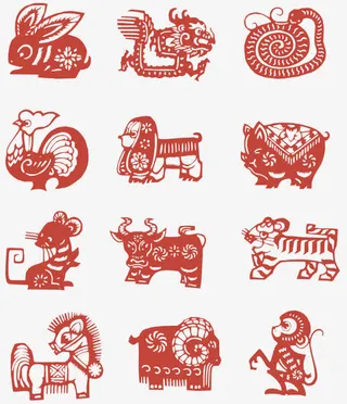 剪纸十二生肖免抠