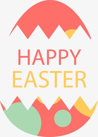 复活节多彩彩蛋蛋壳免抠