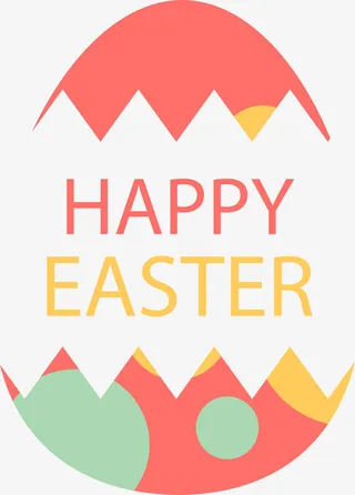 复活节多彩彩蛋蛋壳免抠